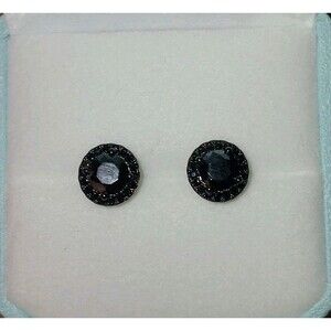 Black Moissanite Stud Earrings 1 Carat 2 Types Of Backs With Box